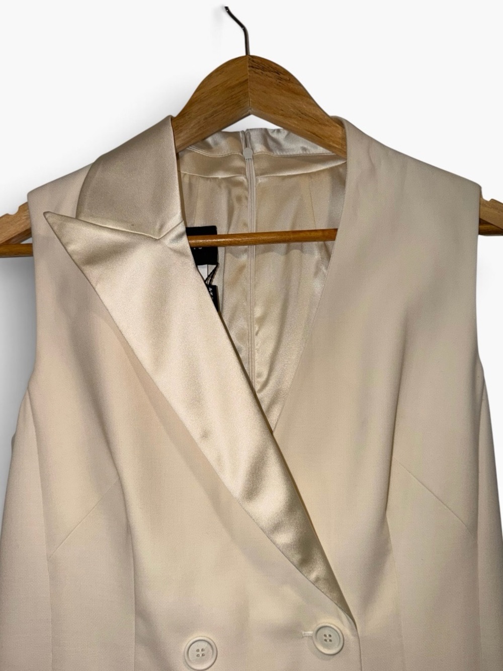 Akris Ivory Wool Coat Dress Double Breasted Asymmetric 8 Runway Classic NWT 🟡 - Picture 6 of 16